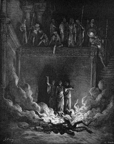 Les compagnons de Daniel dans la fournaise ardente - Gustave Dore