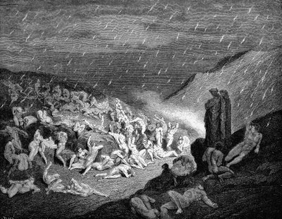 Dante et Virgile regardant les âmes en tourment dans l