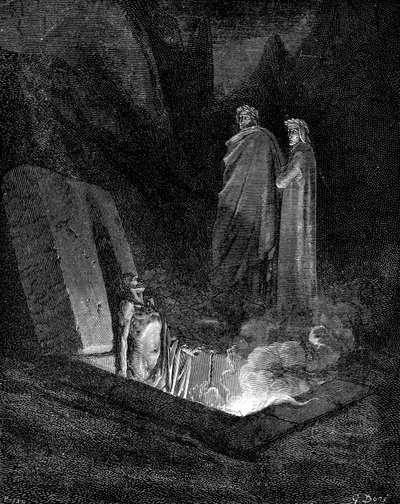 Dante et Virgile regardant dans l