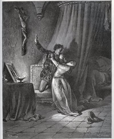 Don Fernand déclare sa flamme à Dorothée - de "Don Quichotte de la Manche" de Miguel Cervantes - Gustave Dore