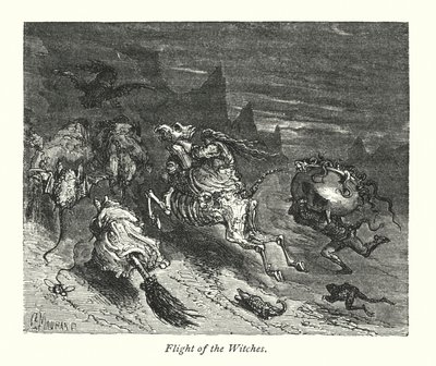 Le vol des sorcières (gravure) - Gustave Dore