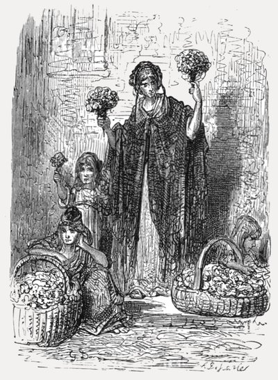 Fillettes aux fleurs - Gustave Dore
