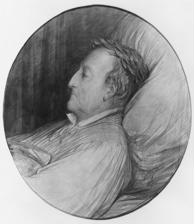 Gioacchino Rossini sur son lit de mort, 1868 - Gustave Dore