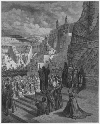 Gustave Doré Bible : Artaxerxès accordant la liberté aux Juifs - Gustave Dore