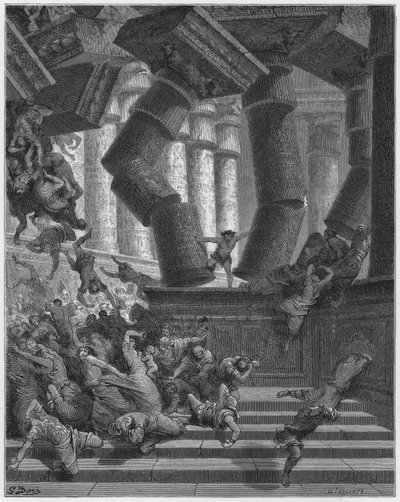 Gustave Doré Bible : La mort de Samson - Gustave Dore