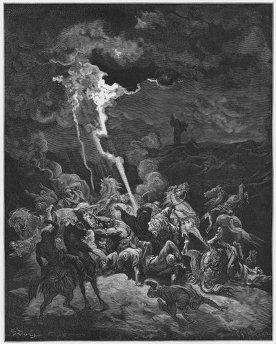 Gustave Doré Bible : Élie détruit les messagers d