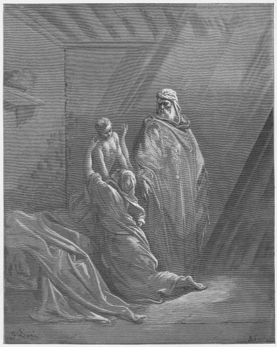 Gustave Doré Bible : Élie ressuscite le fils de la veuve de Sarepta - Gustave Dore