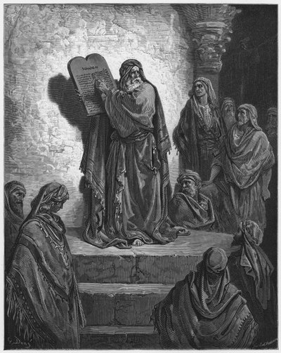 Gustave Doré Bible : Esdras lisant la loi devant le peuple - Gustave Dore