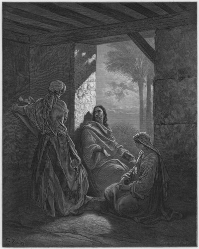 Gustave Doré Bible : Jésus chez Marthe et Marie - Gustave Dore