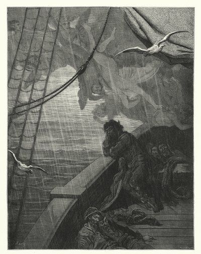 Illustration de Gustave Doré pour La Complainte du vieux marin de Coleridge (gravure) - Gustave Dore