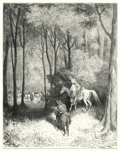Don Quichotte de Gustave Doré : "Don Quichotte aperçut une compagnie, qu