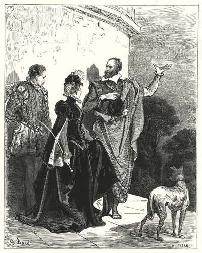 Don Quichotte de Gustave Doré: "Il informa le duc et la duchesse de ses sentiments et leur demanda la permission de partir" - Gustave Dore