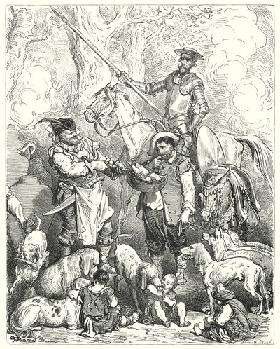 Don Quichotte : "Faites en sorte de calmer votre estomac avec cela jusqu