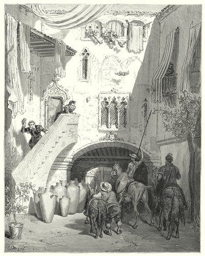 Don Quichotte de Gustave Doré : « Ô urnes tobosiennes ! qui éveillent en mon esprit les pensées du doux gage de mes plus amères douleurs ! » - Gustave Dore