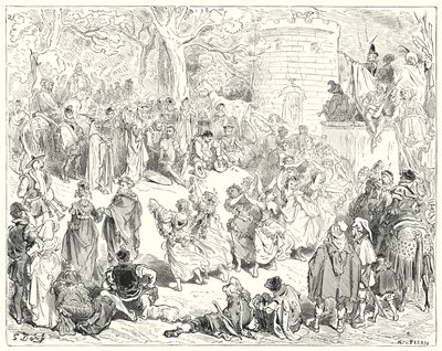 Don Quichotte de Gustave Doré : "Ils étaient conduits par un vieil homme vénérable et une femme d