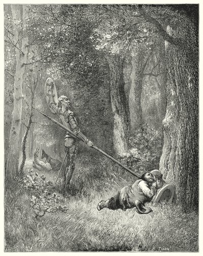Don Quichotte de Gustave Doré : « À toute cette belle expostulation, Sancho ne répondit pas un mot » - Gustave Dore