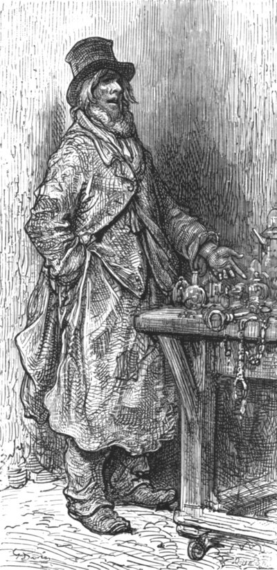 Marchand de quincaillerie - New Cut Market, 1872 - Gustave Dore
