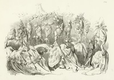 Coiffures sous le règne de Louis XVI (gravure) - Gustave Dore