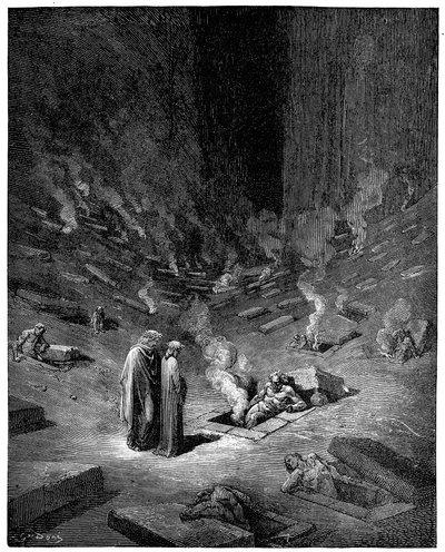 Enfer : la ville de Dis, dieu romain des enfers, 1863 - Gustave Dore