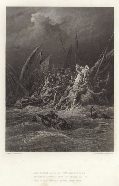 Illustration pour Vivien par Alfred Tennyson - Gustave Dore