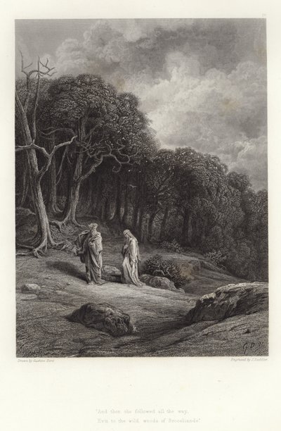 Illustration pour Vivien par Alfred Tennyson - Gustave Dore