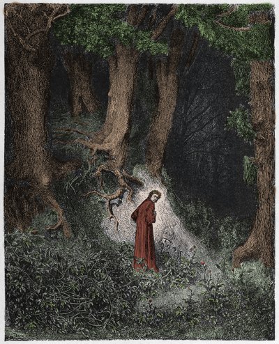 Enfer, Chant 1 : Dante dans la forêt sauvage, illustration de "La Divine Comédie" de Dante Alighieri - Gustave Dore