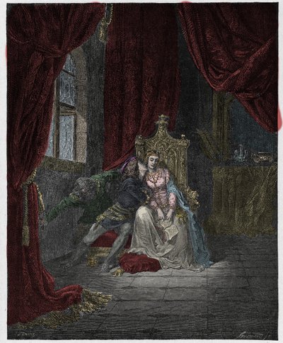 Inferno, Chant 5 : Paolo et Francesca, illustration de "La Divine Comédie" de Dante Alighieri, 1885 - Gustave Dore