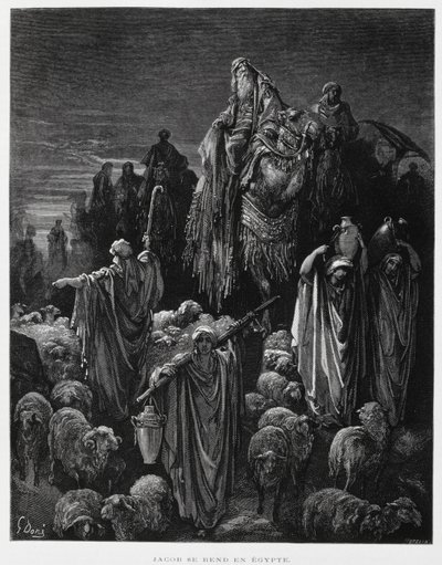 Jacob et ses fils arrivent en Égypte, Illustration de la Bible de Doré - Gustave Dore