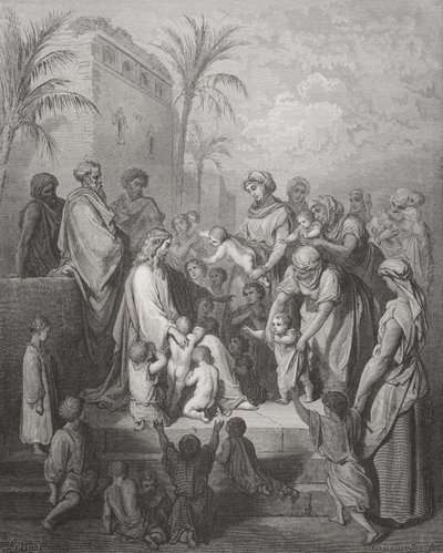 Jésus bénissant les enfants, illustration de 
