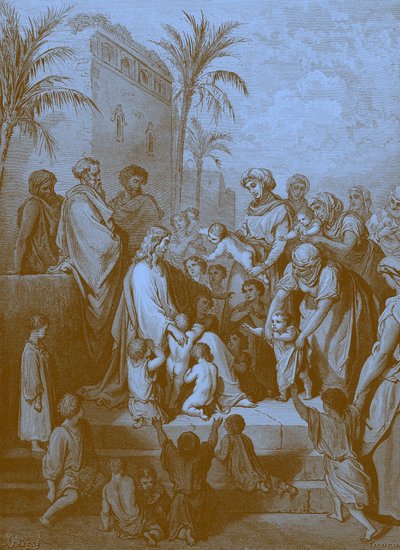 Jésus bénissant les enfants, par Doré. - Bible - Gustave Dore