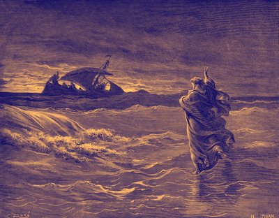 Jésus marchant sur la mer - Bible - Gustave Dore