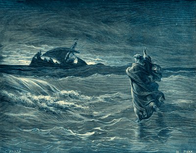 Jésus marchant sur la mer - Bible - Gustave Dore