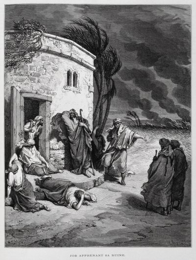 Job comprend sa ruine, Illustration de la Bible de Doré - Gustave Dore