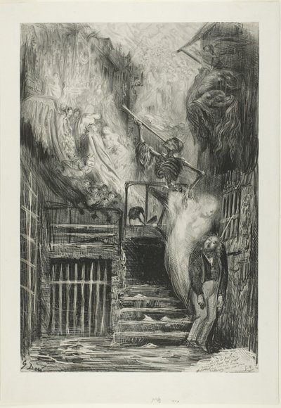La Rue de la Vieille Lanterne : Le Suicide de Gérard de Nerval - Gustave Dore