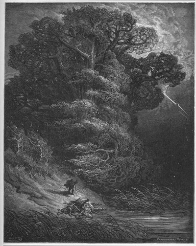 Le chêne et le roseau - des "Fables" de Jean de La Fontaine - Gustave Dore