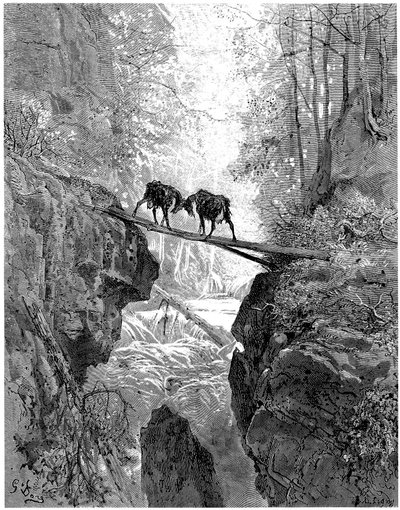 Les deux chèvres: fable de Jean de la Fontaine illustrée par Gustave Doré - Gustave Dore