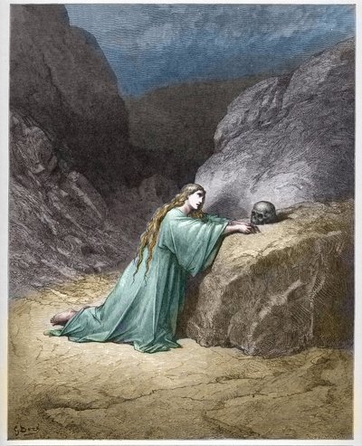 Marie Madeleine repentante - gravure dans « La Bible illustrée » par Gustave Doré (1832-1883) - Gustave Dore