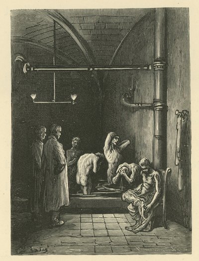 Hommes dans les bains à la Maison de Refuge - Gustave Dore