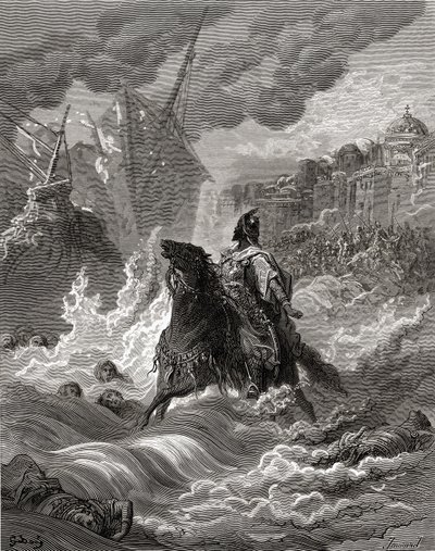 Mohammed II (1432-81) devant Constantinople en 1453, illustration de 