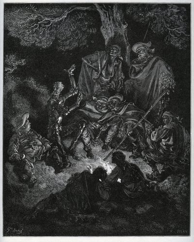 Veillée où Don Quichotte raconte l
