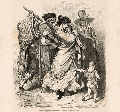 Famille nomade de musiciens - Gustave Dore