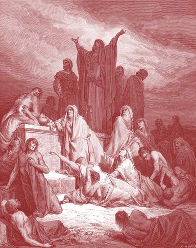 La peste de Jérusalem, gravure de Doré - Bible - Gustave Dore