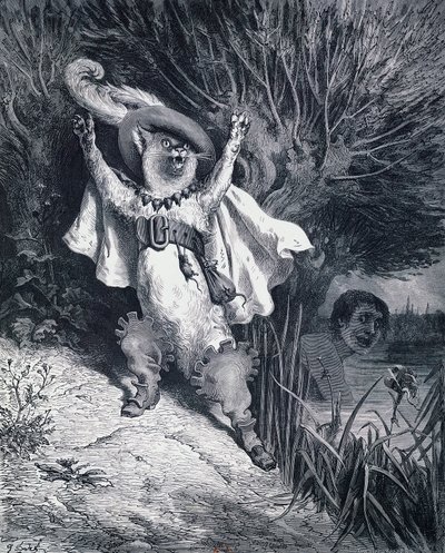 Le Chat botté, illustration par Gustave Doré (1832-1883) pour le conte de fées de Charles Perrault (1628-1703) - Gustave Dore