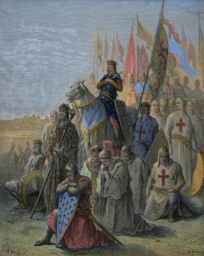 Saint Louis arrive devant Damiette - Capture de la ville égyptienne par les croisés le 6 juin - Gustave Dore