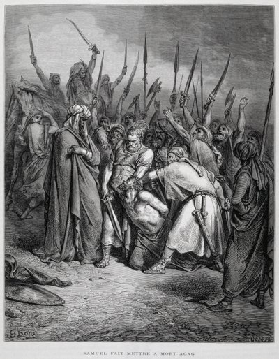 Samuel tue Agag, Illustration de la Bible de Doré - Gustave Dore