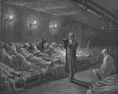 Lecteur de la Bible dans un refuge de nuit, 1872 - Gustave Dore