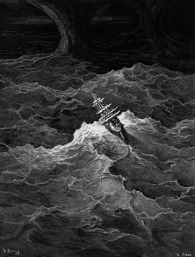 Navire en mer agitée, scène de 