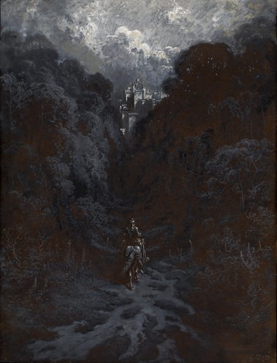 Sir Lancelot approchant du château d
