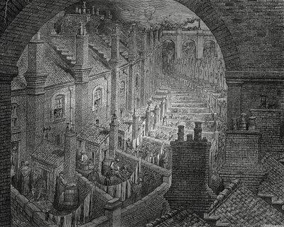Taudis de Londres, gravure par Gustave Doré (1832-1883) - Gustave Dore