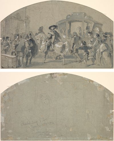 Scène de rue (recto); Esquisses (verso) - Gustave Dore